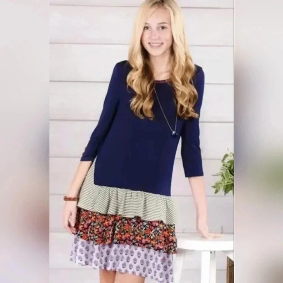 Matilda Jane Other - Matilda Jane Night Falls Dress EUC The Adventure Begins Tiered Skirt Size 10